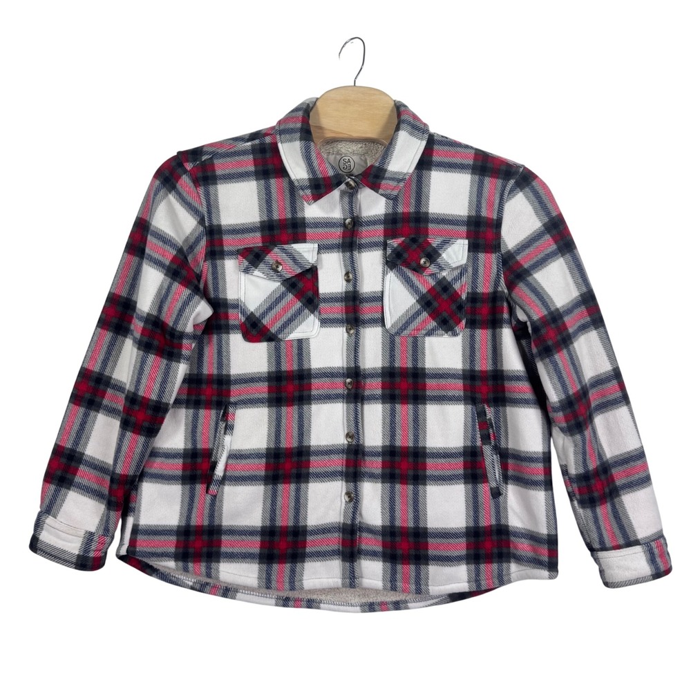 SAGE COLLECTIVE Womens XL Plaid Sherpa Lined Flannel Shirt Jacket